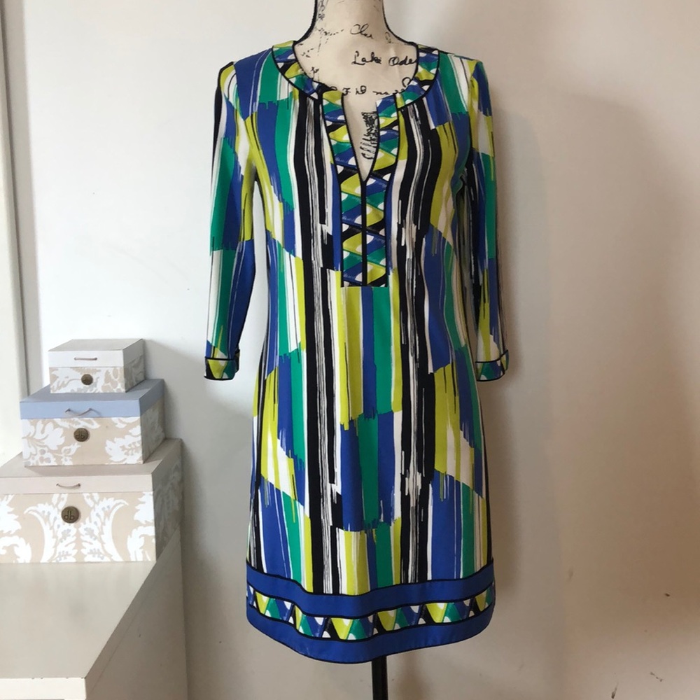 BCBG emerald multicolor dress size small